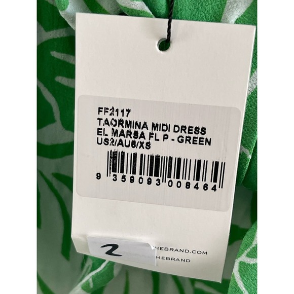 Faithfull The Brand Women's Green Taormina Floral Crepe Halter Neck Midi Dress - Picture 5 of 12